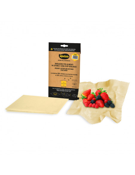 Involucro per alimenti in cotone e cera d’api - 30x30 cm